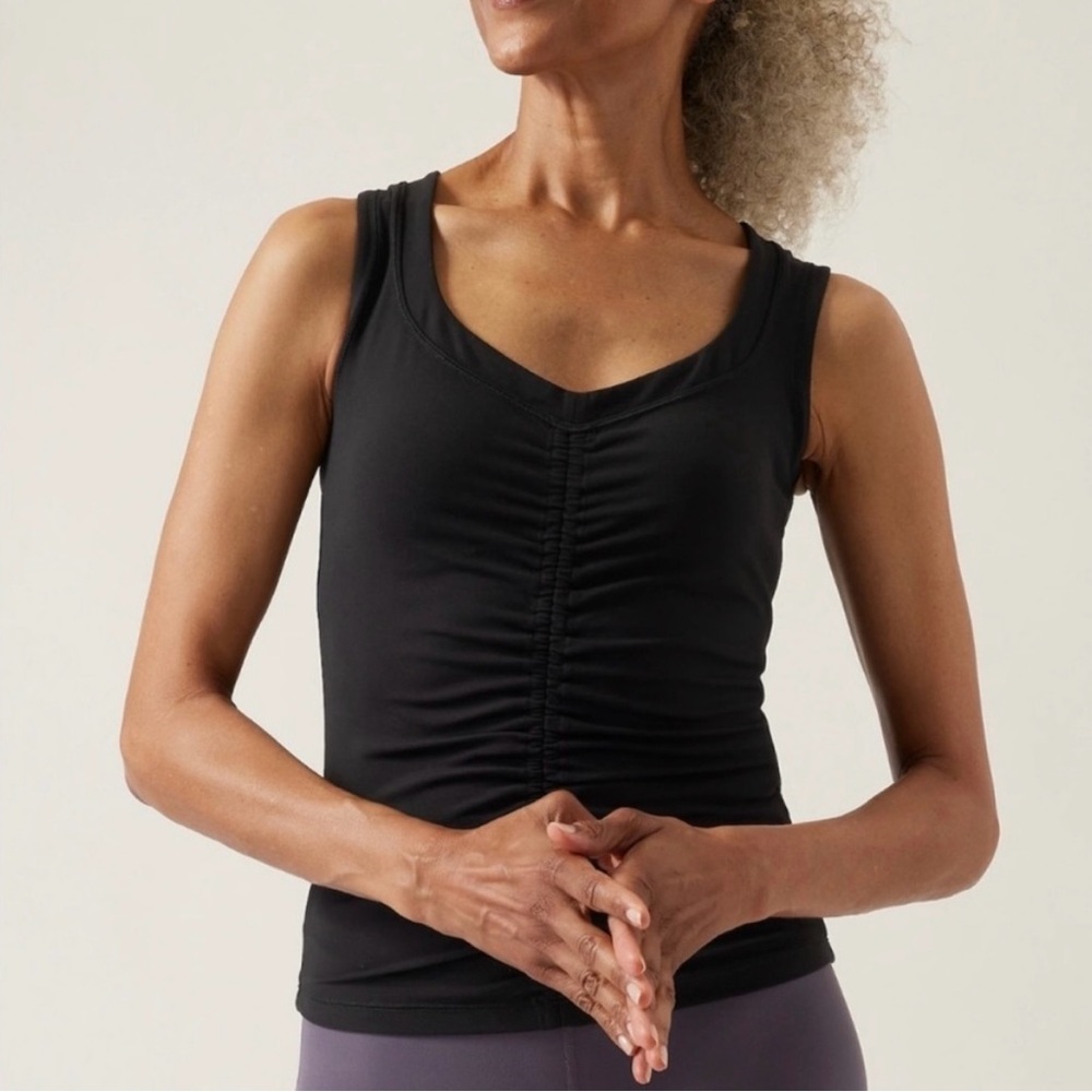 Athleta Cinch Tank Black Top Large